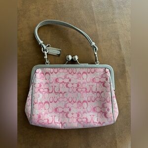 Coach Purse - Pink and Silver